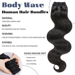 BaodanHair close-up of body wave texture showing soft bounce and sheen benefit