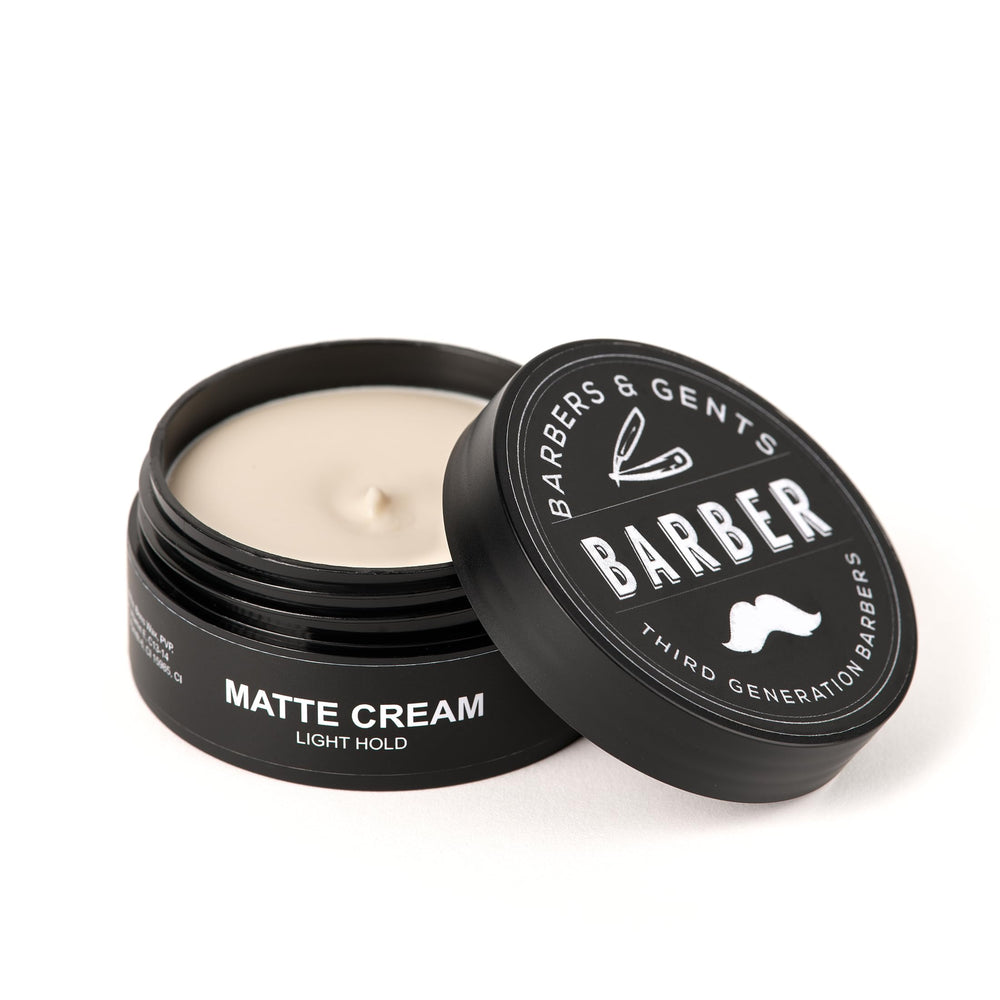 Barbers & Gents jar front view showing label and 2.8 oz size, clear product identity