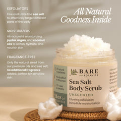 Bare Botanics close-up of salt scrub texture highlighting smooth exfoliation