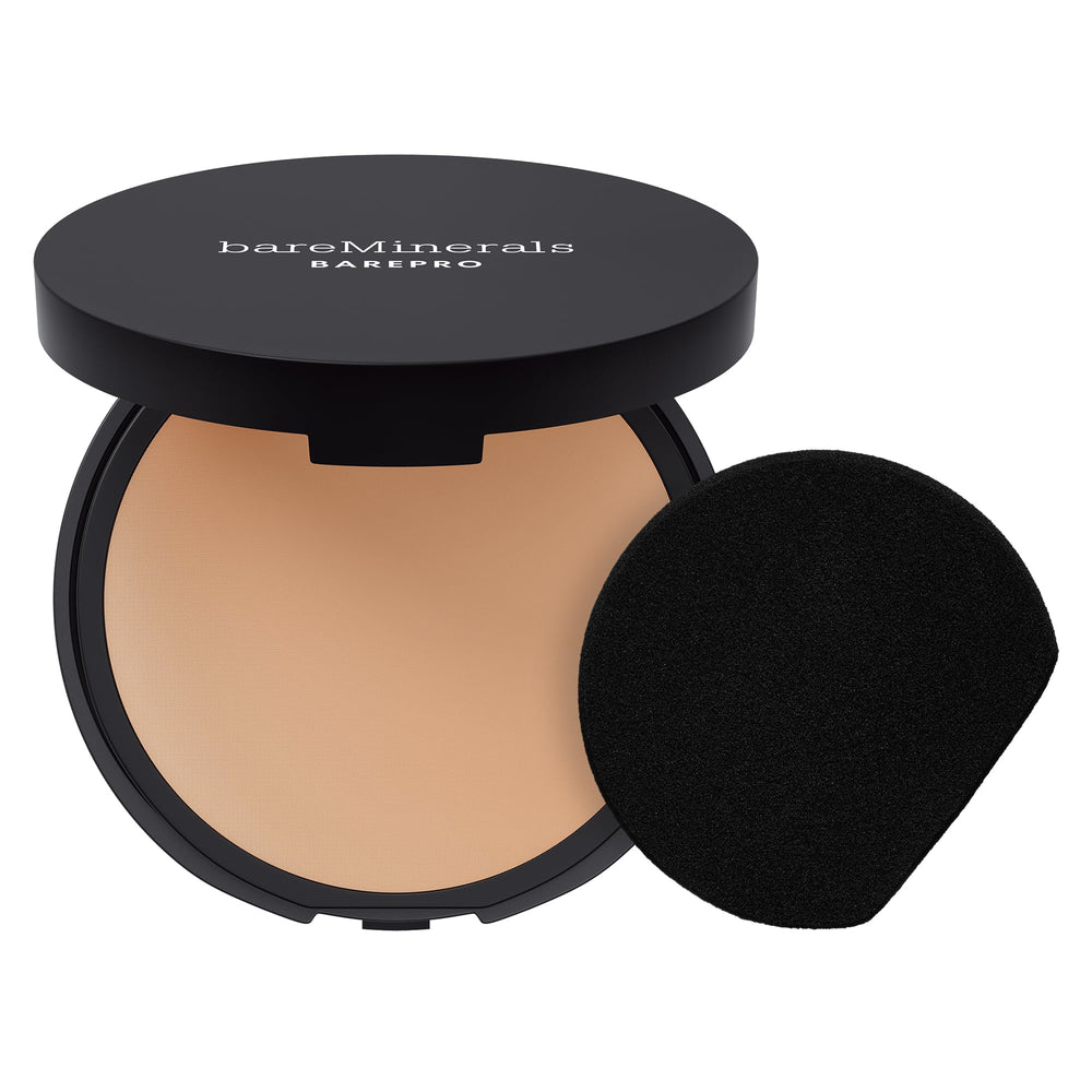 bareMinerals compact front view showing clean matte finish and portable design benefit