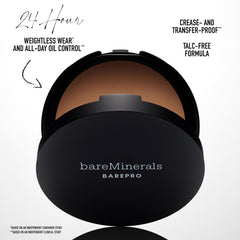 bareMinerals powder texture stroke showing blendable finish and coverage