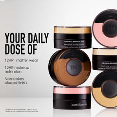 bareMinerals brush applying powder demonstrating even finish benefit