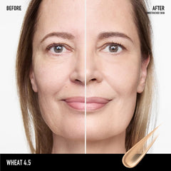 bareMinerals close-up texture swatch showing dewy finish and blendable benefit