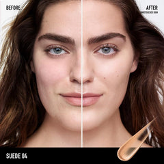 bareMinerals creamy texture swirl showing dewy finish benefit: smooth blendability
