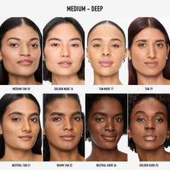 bareMinerals medium tan shade swatch on skin showing true color match benefit