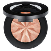 bareMinerals compact front view showing sleek packaging and peach glow shade benefit: quick color