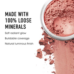 bareMinerals powder texture close-up showing silky minerals benefit: smooth blendability