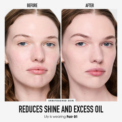 bareMinerals open sifter lid showing powder and easy dispensing benefit