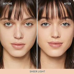bareMinerals powder texture close-up highlighting weightless blurring effect
