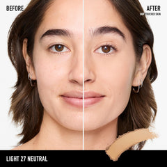 bareMinerals pressed powder close-up demonstrating smooth, blendable texture