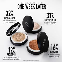 bareMinerals swatch of Medium Beige 12 on skin showing natural, even coverage