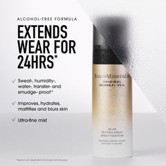 bareMinerals texture mist on hand demonstrating lightweight hydration benefit
