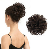 BARSDAR front view of dark brown human hair bun showing natural finish and benefit