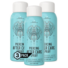 BASE LABORATORIES front packaging showing three aftercare spray bottles, easy supply
