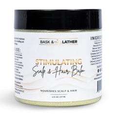 BASK & LATHER jar front view showing label and 6 oz size for clear product identification and trust
