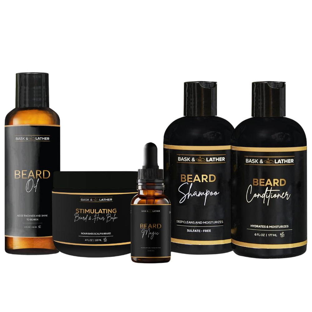 BASK & LATHER kit front packaging showing all products for easy routine