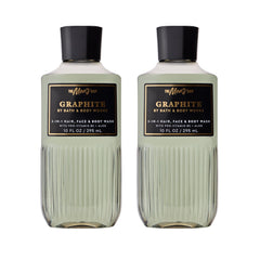 Bath & Body Works Graphite front packaging shows two bottles and benefits