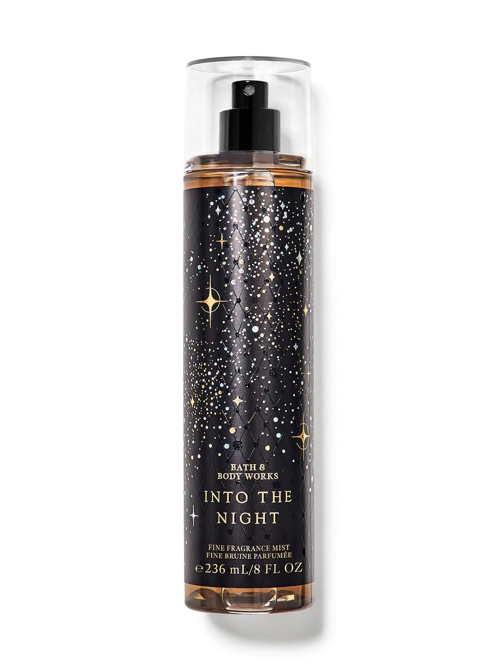 Bath & Body Works into the night front bottle showing packaging and elegant label benefit: recognizable shelf appeal