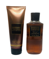 Bath & Body Works front packaging showing set and mahogany teakwood scent benefit