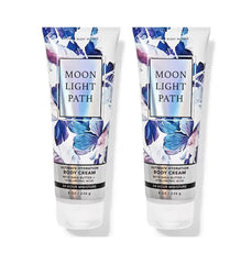 Bath & Body Works Moonlight Path front jar showing label and hydrating cream texture for soft skin