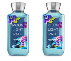 Bath & Body Works Moonlight Path front packaging shows bottle and soothing fragrance benefits