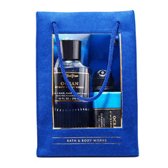 Bath & Body Works front packaging showing four-piece Ocean gift set and benefit of coordinated grooming