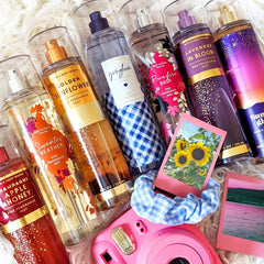 Bath & Body Works spray nozzle closeup demonstrating mist delivery benefit