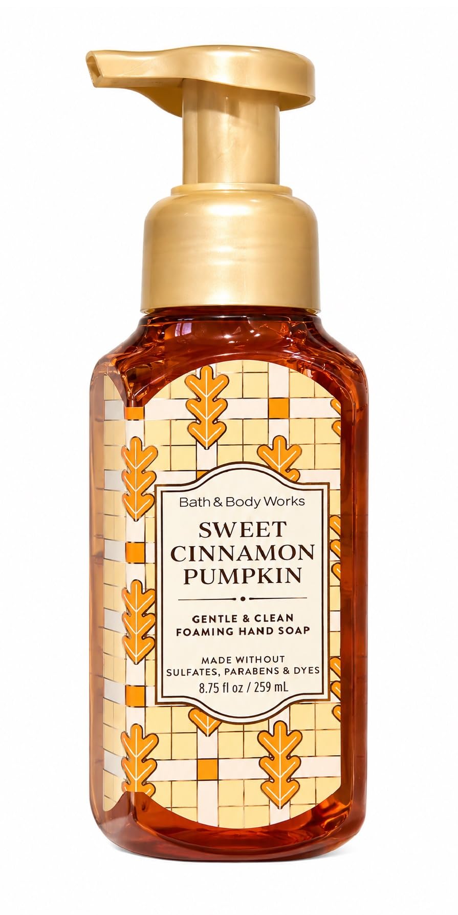 Bath & Body Works Sweet Cinnamon Pumpkin bottle — gentle cleansing with cozy autumn scent