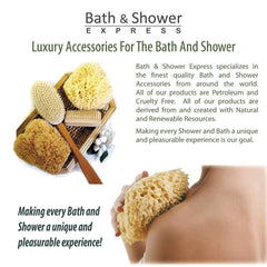 Bath & Shower Express sponge creating rich lather with soap, shows luxurious foaming action