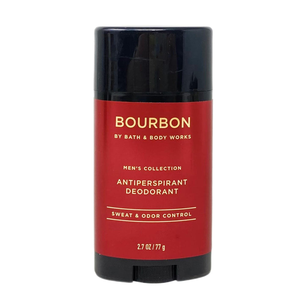 Bath & Body Works bourbon antiperspirant front packaging showing scent and 24-hour benefit