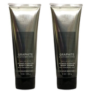 Bath & Body Works Graphite front packaging showing two 8 oz tubes, easy storage benefit