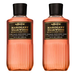 Bath & Body Works front packaging showing Mahogany Teakwood scent and size