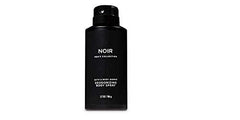 Bath & Body Works Noir mist being sprayed on chest demonstrating quick refresh and odor neutralizing benefit