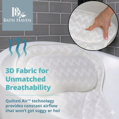 Bath Haven close-up of quilted 3D mesh highlighting breathable fast-dry fabric