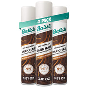 Batiste Dark front packaging showing tinted dry shampoo benefits