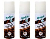 Batiste dark mini front pack showing three travel cans and refreshed look benefit