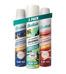 Batiste front packaging trio showing all three formulas and convenience