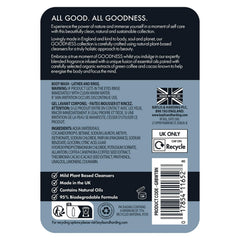 Baylis & Harding closeup label highlighting natural ingredients and benefits
