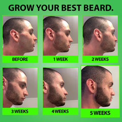 BBS BEST BEARD STUFF before and after lifestyle image showing fuller beard