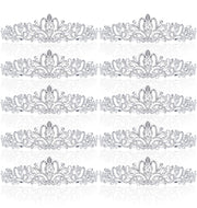 BBTO silver tiara front view showing elegant rhinestone crown and shimmer