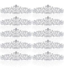 BBTO silver tiara front view showing elegant rhinestone crown and shimmer
