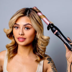 Beachwaver in use creating beachy waves quickly and consistently