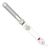 Beachwaver S1.25 front view showing sleek white design and ergonomic handle