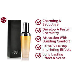Beamach applying oil to hair in hand demonstrating lightweight spread and shine