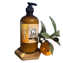 Bear Bird label closeup listing grass‑fed tallow and raw honey benefits
