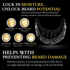 Beard Bonnet elastic strap detail illustrating adjustable secure fit benefit