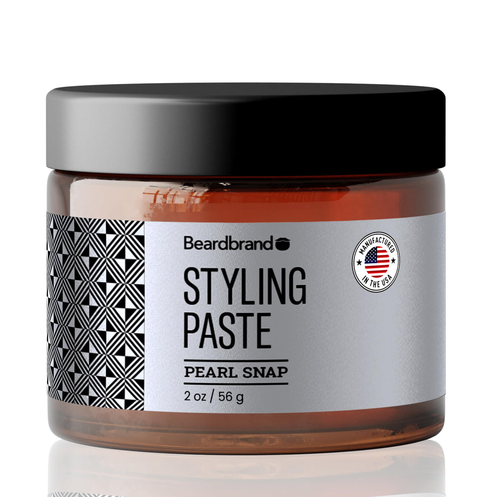 Beardbrand front jar showing packaging and teakwood rosemary citrus scent benefit
