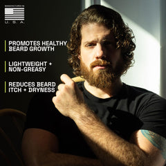 Beardbrand stubble before and after showing softened beard benefit