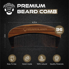 Beardilizer comb in use styling a beard for reduced tangles and neater look