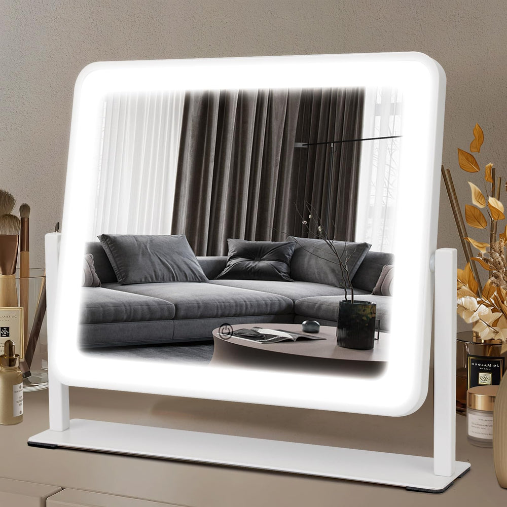 Bearolve front view of mirror showing full illuminated reflection and clarity